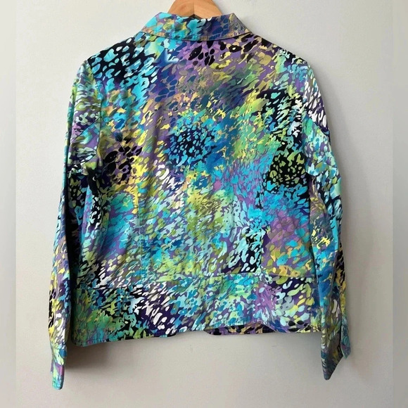 Erin London Zipper Blazer Jacket | Multicolour | Size Medium - Picture 2 of 8